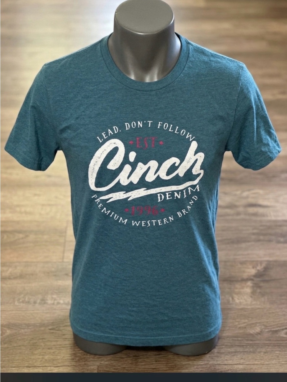 Cinch Men's Teal Graphic Tee with White Logo
